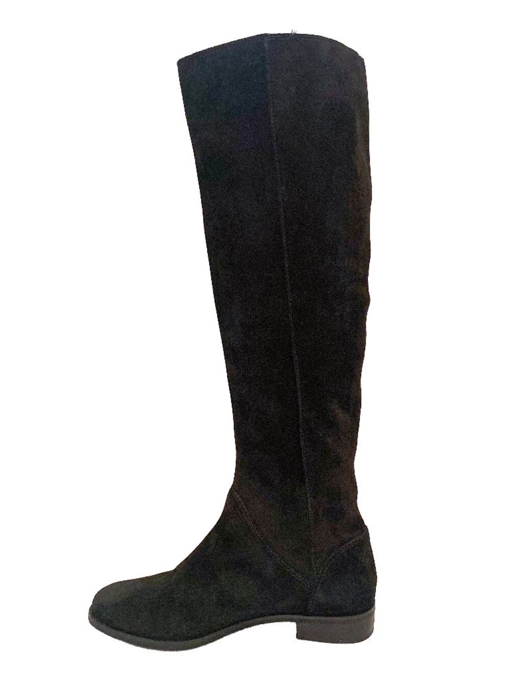 GIANNI BINI Black Suede Knee High Riding Boots "Love-It" Flat Low Heel Sz 9M